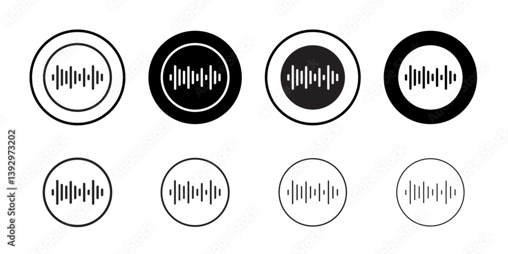 Poster sound wave icon vector logo set collection for web app ui