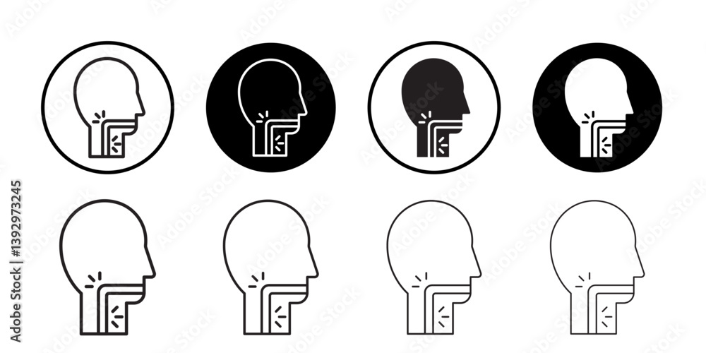 Poster sore throat icon vector logo set collection for web app ui
