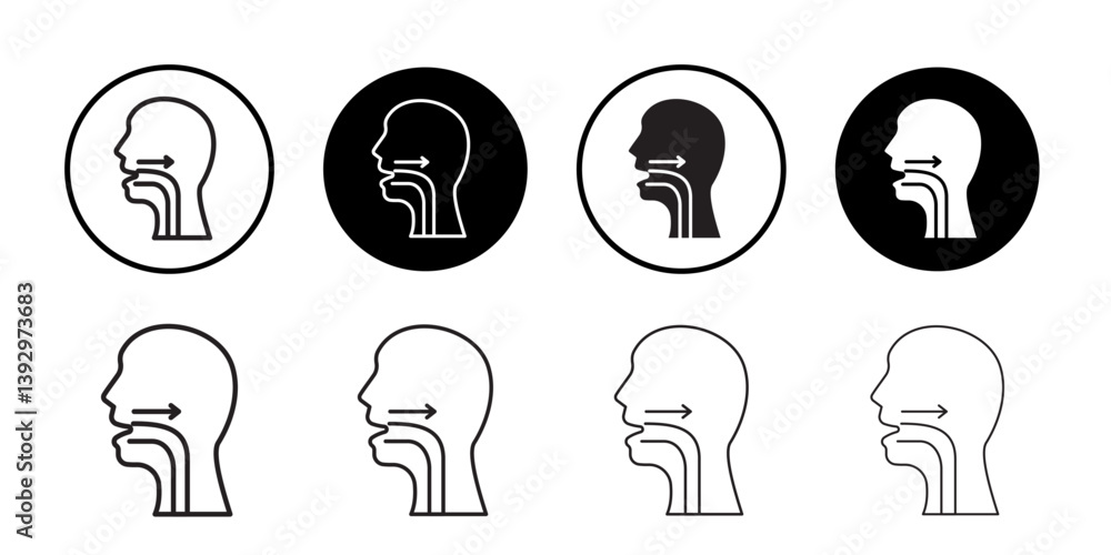 Poster swallowing reflex icon vector logo set collection for web app ui