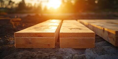 Wooden Planks on soil Mound