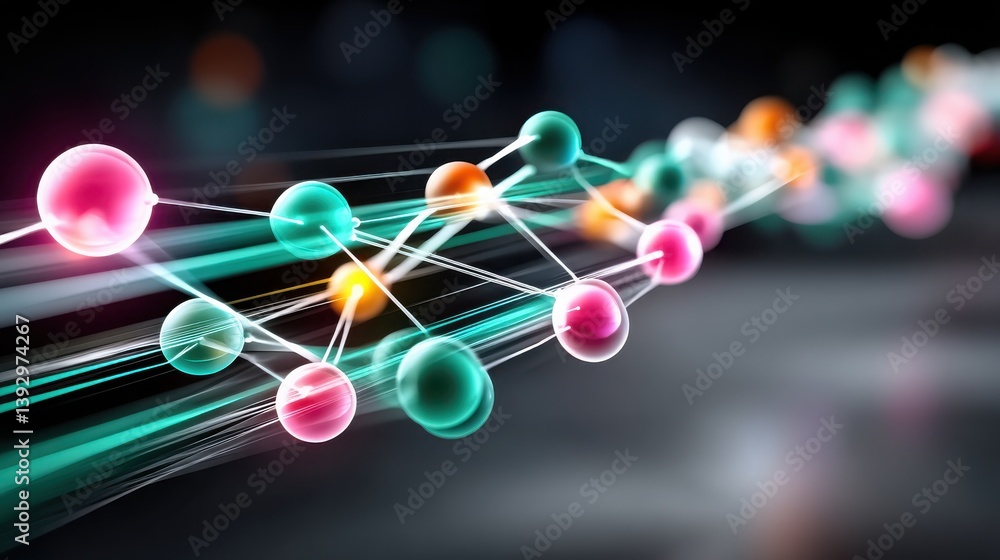 Poster abstract molecular structure representing scientific connection