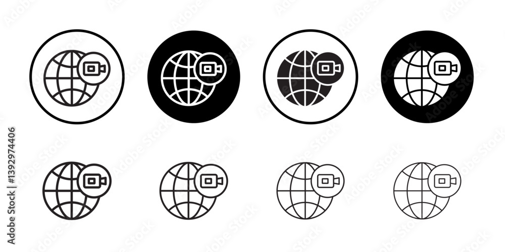 Poster video chat conference icon vector logo set collection for web app ui