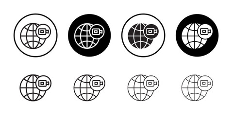 Fototapeta premium Video chat conference icon vector logo set collection for web app ui