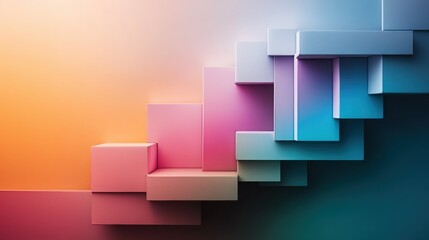 Abstract colorful geometric shapes on gradient background  