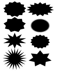 Set vector stars , sale tag , sale coupon, vector shape , promotional shape , promotional banner , shield , discounts 