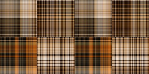 Warm fall gingham tartan check seamless border pattern. Woven classic variegated ombre check ribbon trim. Repeatable banner for washing tape and for fashion edging design © Limolida Studio