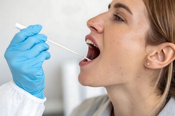 Obraz premium Saliva Test Collection Close-Up