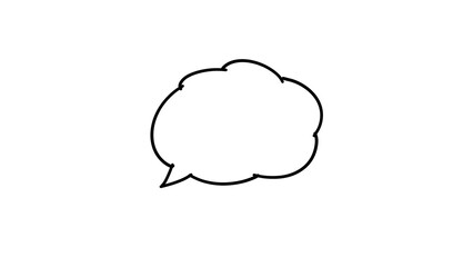 sketched style speech bubble on transparent background