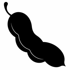 Tamarind  black silhouette vector