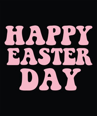 Happy Easter Day graphic design in pastel pink.
