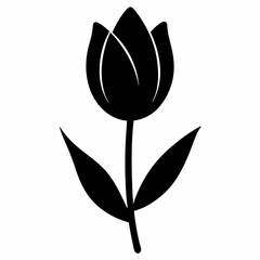 Tulip Touch black silhouette vector