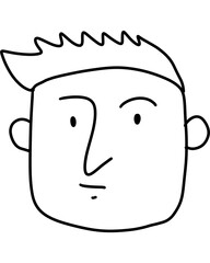 head of a man cartoon png drawing