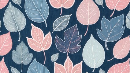 Naklejka premium Delicate leaves pattern
