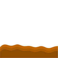 Flat Style Brown Soil Layer