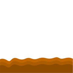Flat Style Brown Soil Layer