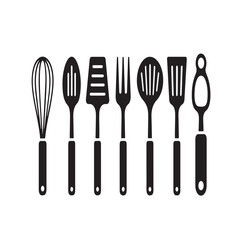 set of kitchen utensils silhouette