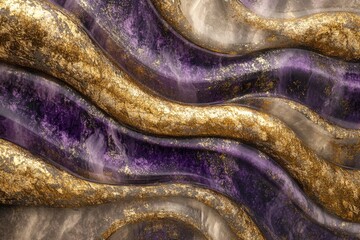 Close-up of purple and gold painting