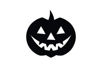 Silhouette art drawing of a Halloween pumpkin lantern.eps