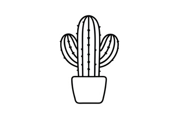 Line art drawing of a cactus.eps