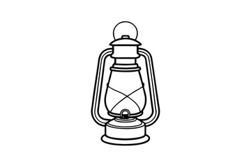 Line art drawing of an old-fashioned oil lantern.eps