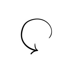 Black Hand Drawn Circular Arrow PNG