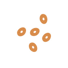 Obraz premium Pet dry food illustration. Pet shop cat product. Flat cartoon snack for animal.