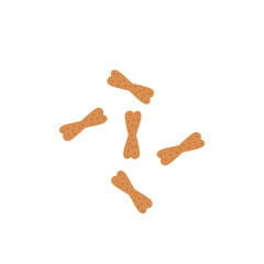 Pet dry food illustration. Pet shop cat product. Flat cartoon snack for animal.