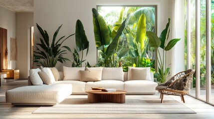 Cozy living room with plants
