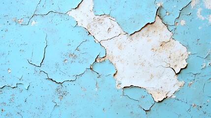Obraz premium Light Blue Surface Texture Featuring Peeling Layer With Crackled Detail, Creating an Abstract Design Perfect for Backdrops