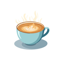 Obraz premium Coffee cup with latte art steaming 