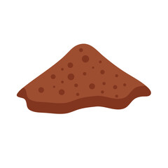 Pile of earth. Design element for garden and vegetable garden, agriculture, farm. Vector illustration.