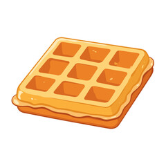 delicious golden waffle with syrup 