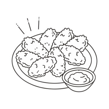 plate of chicken wings with sauce clip art preview
