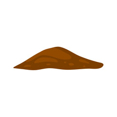 Pile of earth. Design element for garden and vegetable garden, agriculture, farm. Vector illustration.
