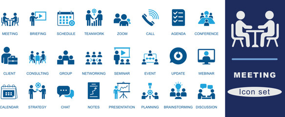 Meeting icon set.