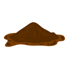 Pile of earth. Design element for garden and vegetable garden, agriculture, farm. Vector illustration.