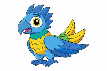cartoon parrot on white background