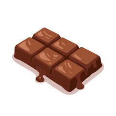 Chocolate Bar with Melted Chocolate No Background  