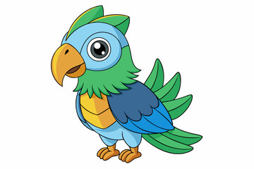 cartoon parrot on white background