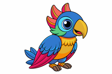 cartoon parrot on white background