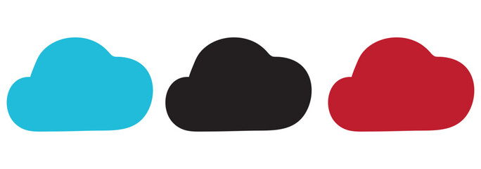 Cloud icon set - vector. cloud symbol in line and glyph style. Vector illustration