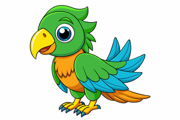 cartoon parrot on white background