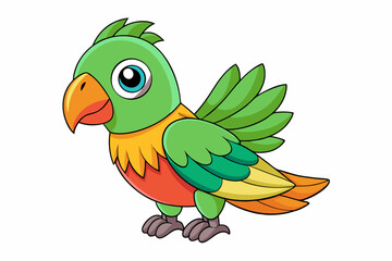 cartoon parrot on white background