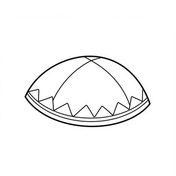 black and white kippah drawing clip art preview