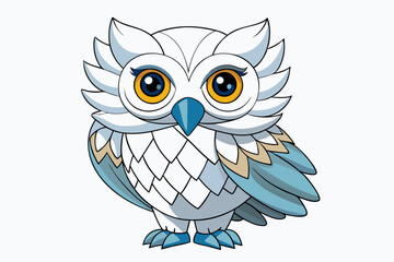 owl on white background