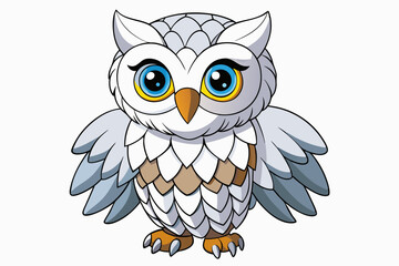 owl on white background
