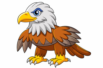 eagle cartoon isolated on white