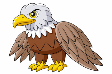 eagle cartoon isolated on white