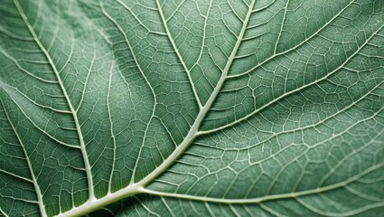Close-up of a vibrant leaf's intricate veins