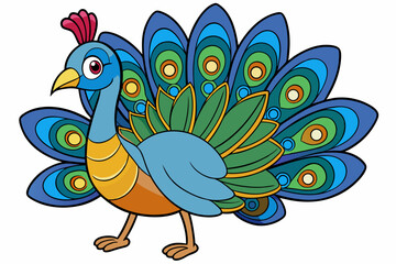 vector illustration of a peacock